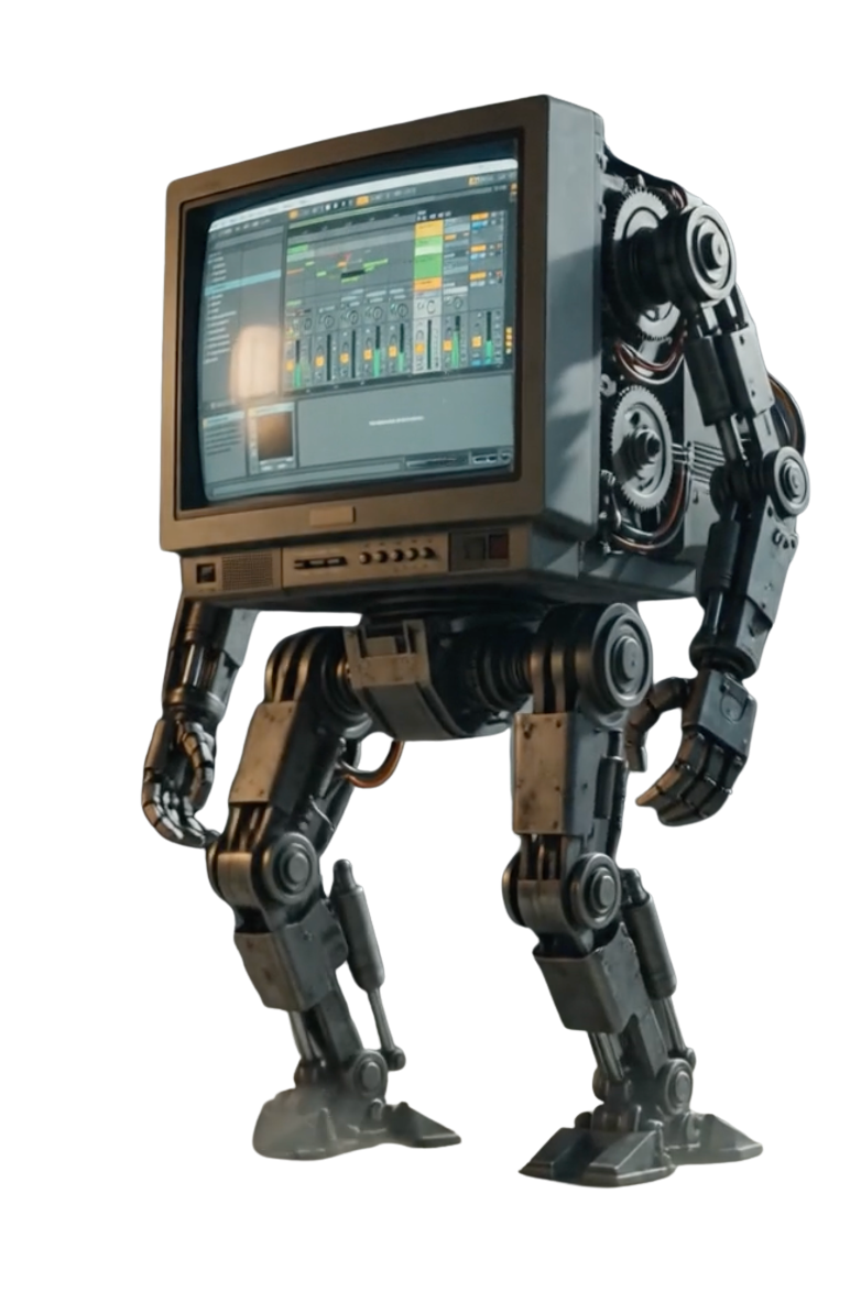 Abletonzinho, o robô com cabeça de TV rodando o Ableton Live